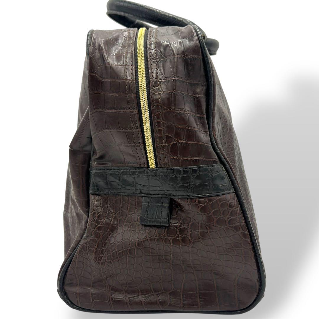 希少 ロンズデール LONSDALE ボストンバッグ ブラウン クロコ型押し