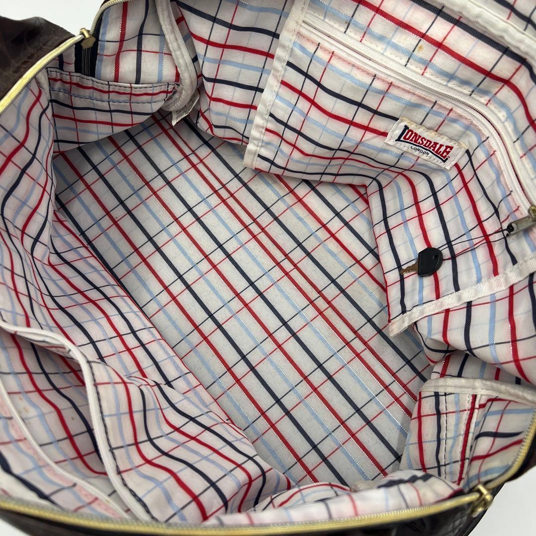 希少 ロンズデール LONSDALE ボストンバッグ ブラウン クロコ型押し