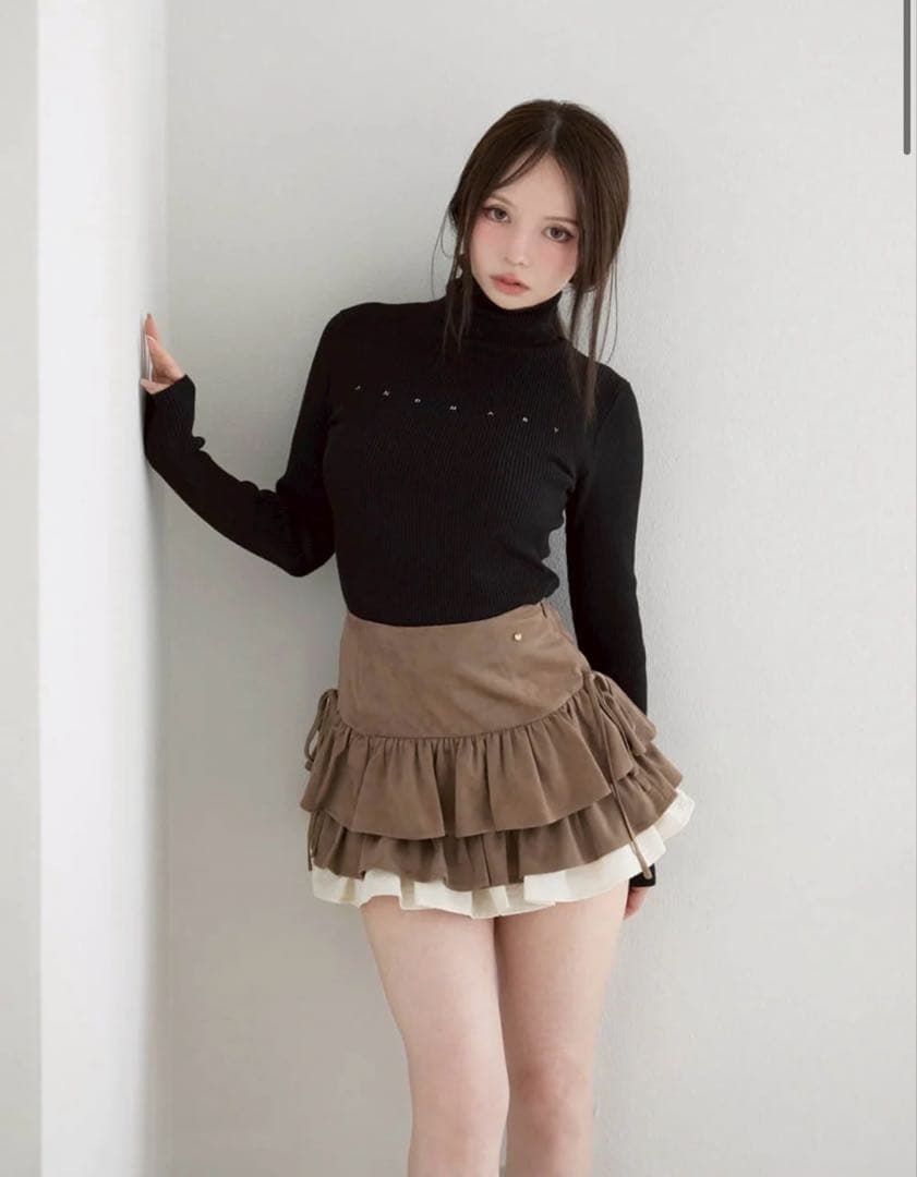 【andmary】Mel gather skirt Mサイズ ブラウン 正規品