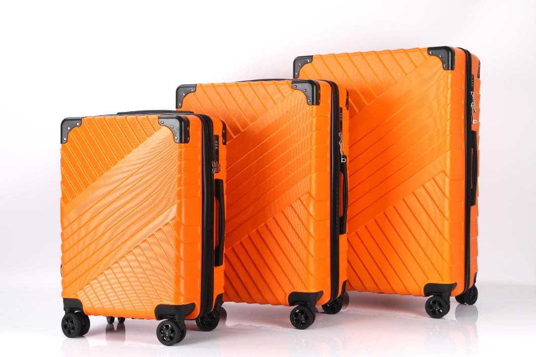 軽量Lサイズ　静音8輪　キャリーバッグ　スーツケース　キャリーケース　オレンジ