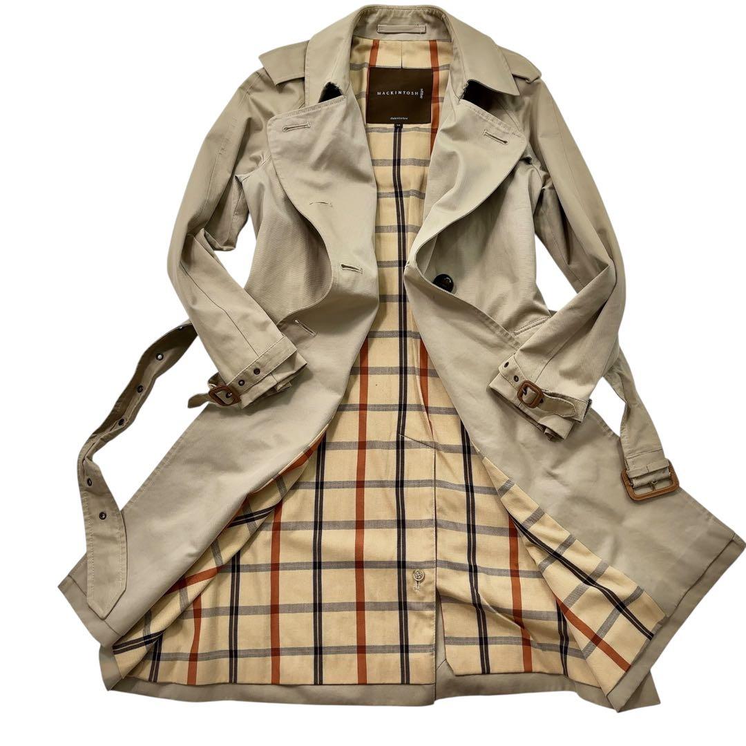 【美品】MACKINTOSH マッキントッシュ　トレンチコート ロング　ロゴ