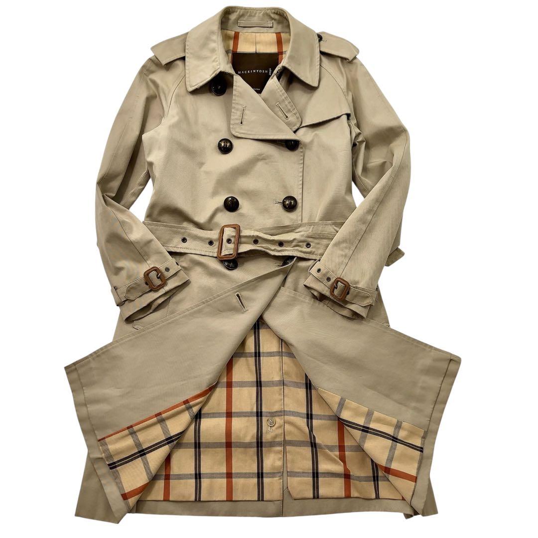 【美品】MACKINTOSH マッキントッシュ　トレンチコート ロング　ロゴ