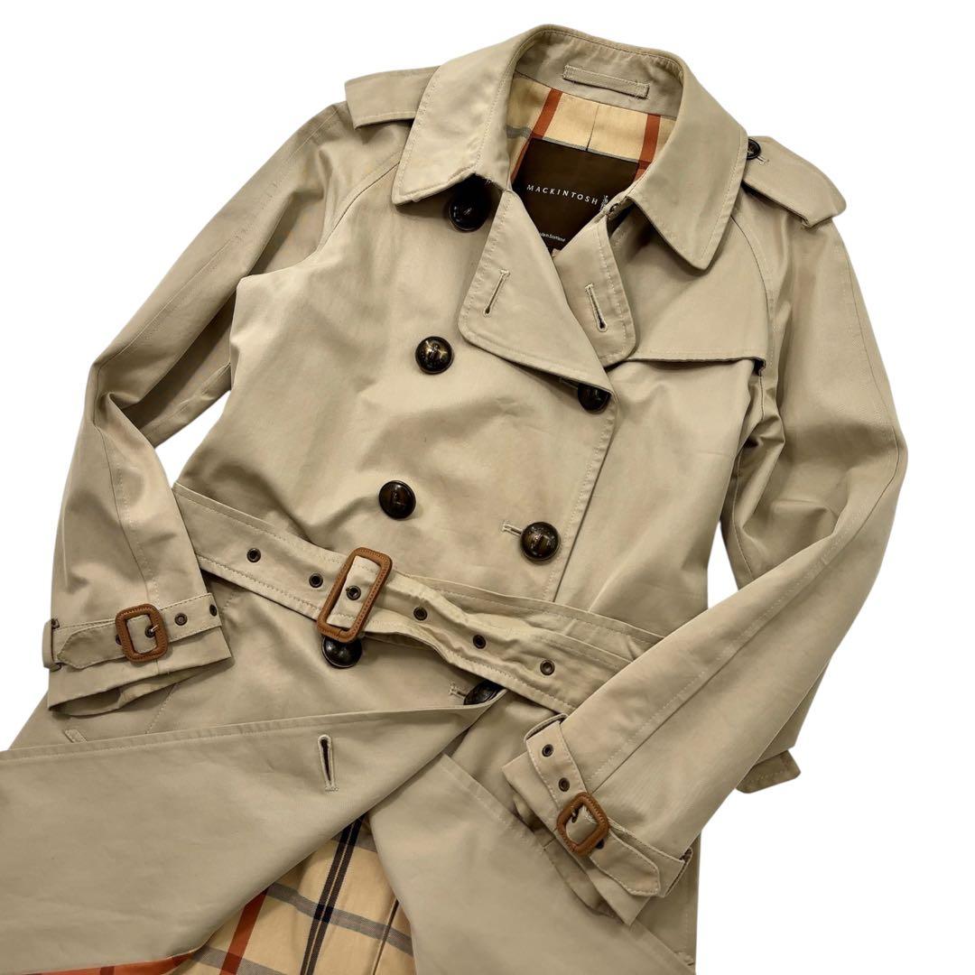 【美品】MACKINTOSH マッキントッシュ　トレンチコート ロング　ロゴ