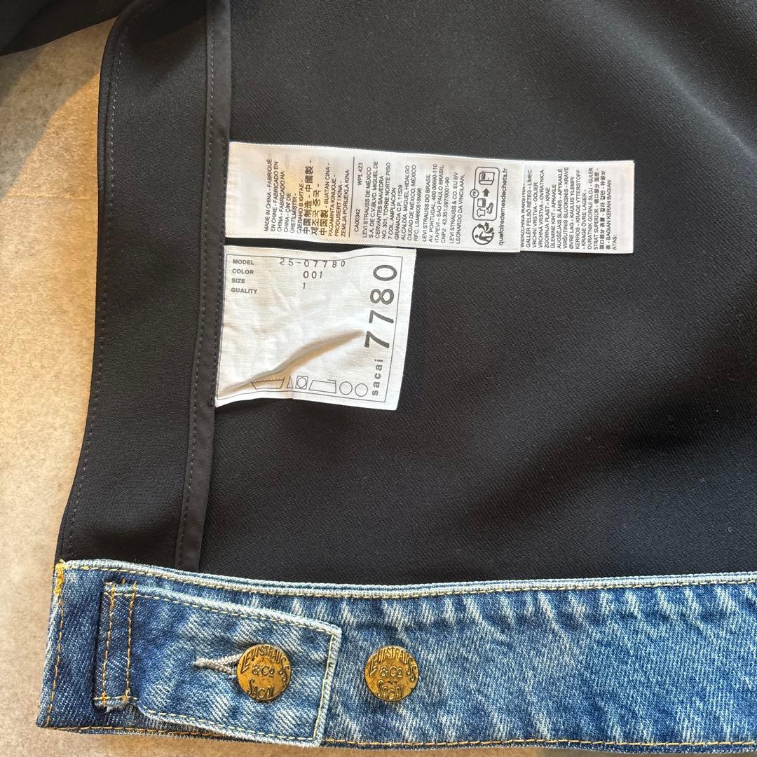 sacai Levi's ダブルブレストデニムジャケット 1サイズ