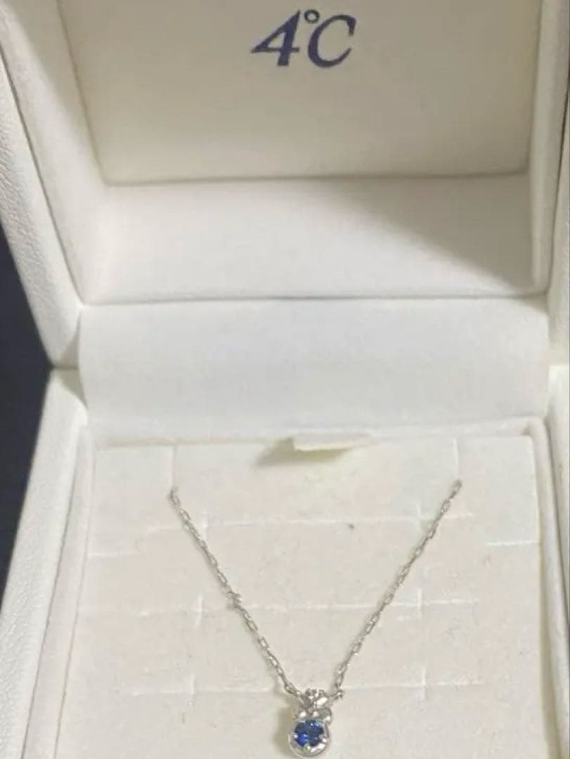4°C サファイア ダイヤモンド ネックレス　K10