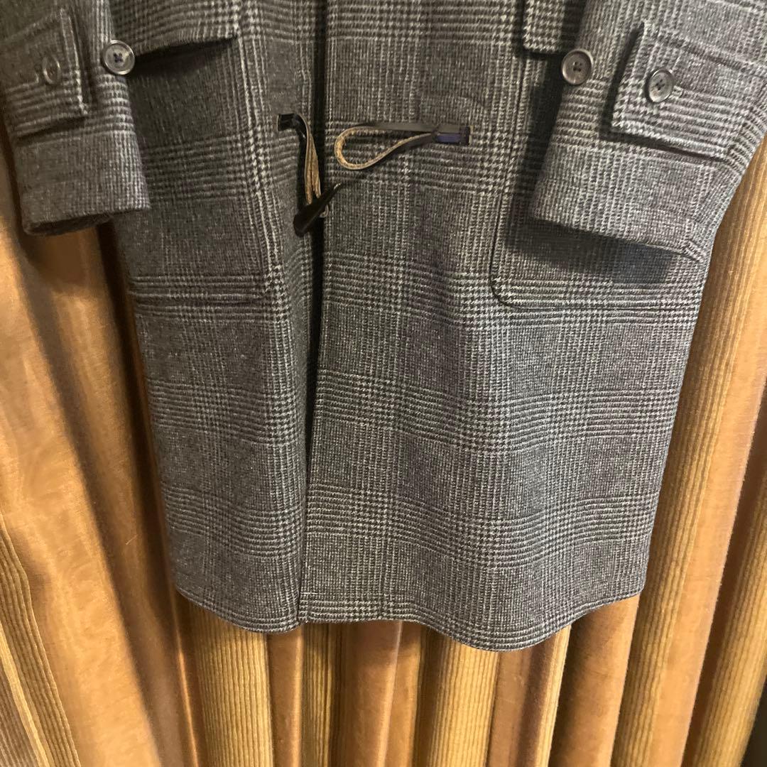 【ブルックスブラザーズ】ダッフルコート　グレーチェック　フード　Sサイズ