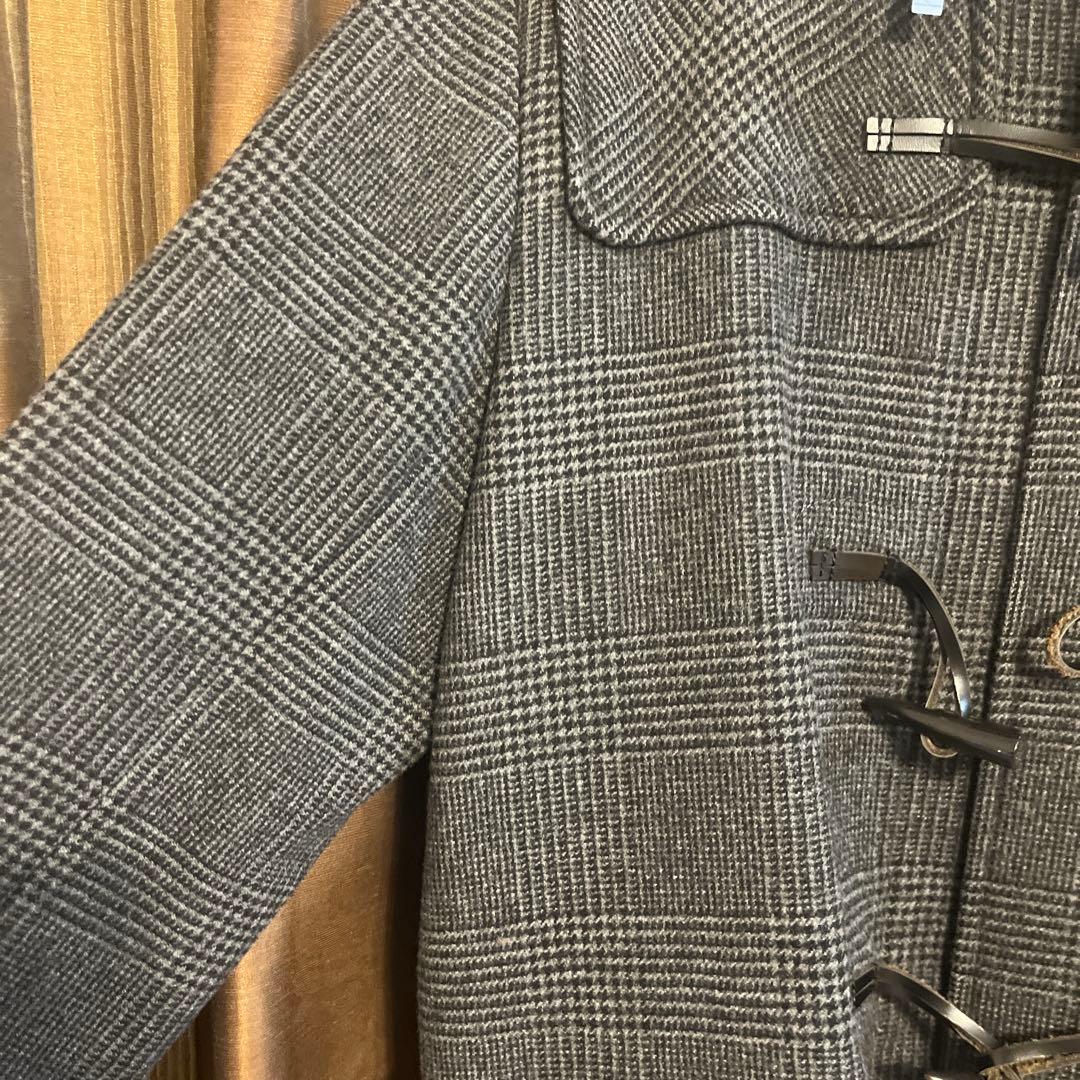 【ブルックスブラザーズ】ダッフルコート　グレーチェック　フード　Sサイズ