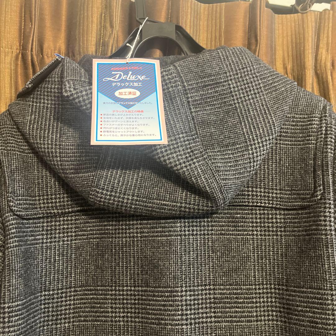 【ブルックスブラザーズ】ダッフルコート　グレーチェック　フード　Sサイズ