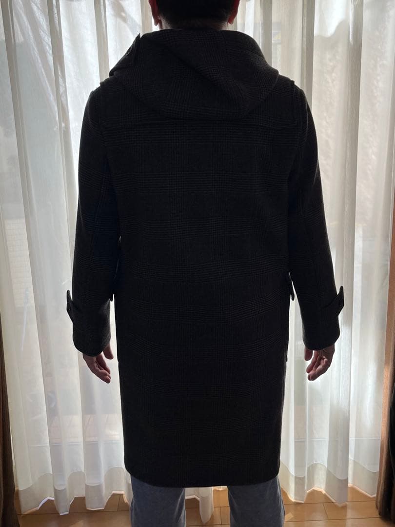 【ブルックスブラザーズ】ダッフルコート　グレーチェック　フード　Sサイズ