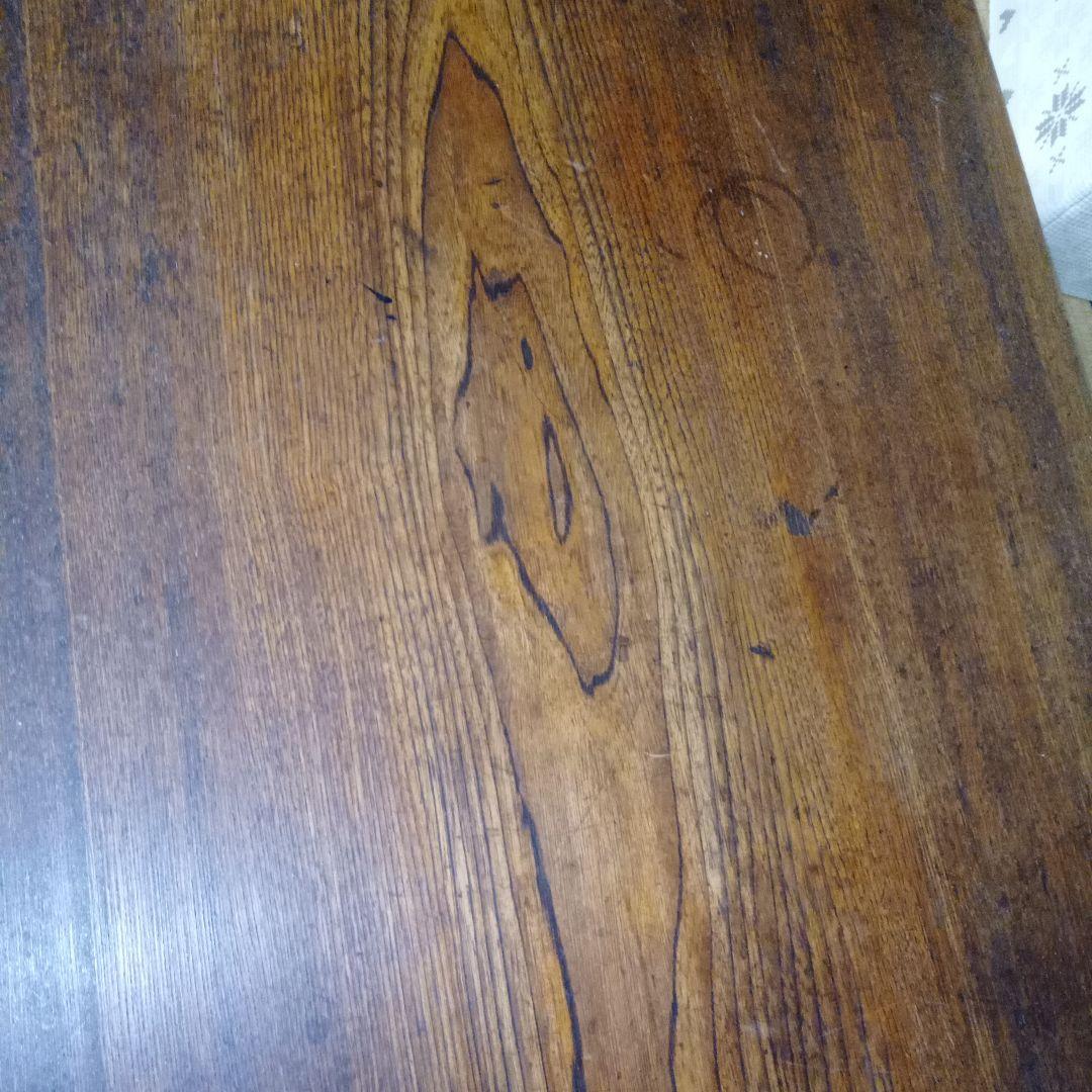 けやき　木製アンティーク長方形座卓　欅　堅木　折りたたみ　昭和レトロ