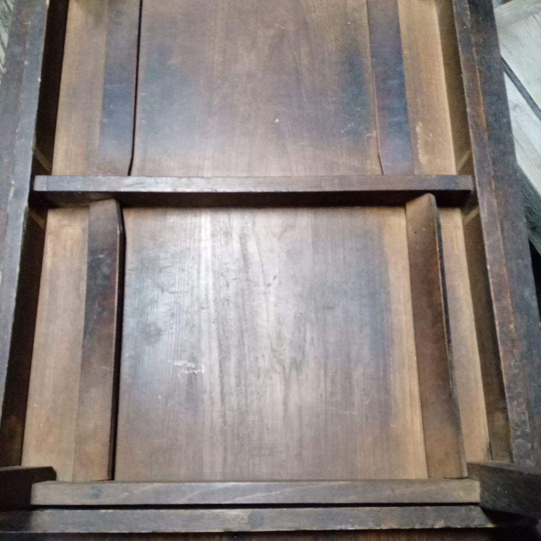 けやき　木製アンティーク長方形座卓　欅　堅木　折りたたみ　昭和レトロ