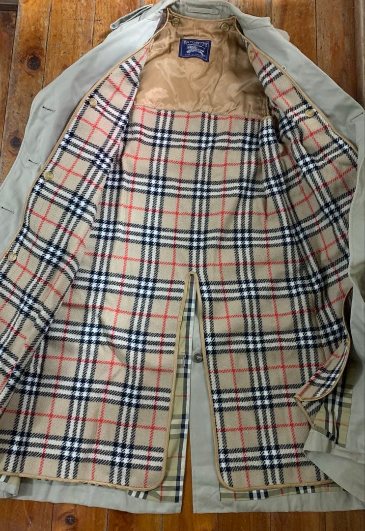 英国製80s バーバリー　トレンチコート　ライナー付　ノバチェック　ヴィンテージ