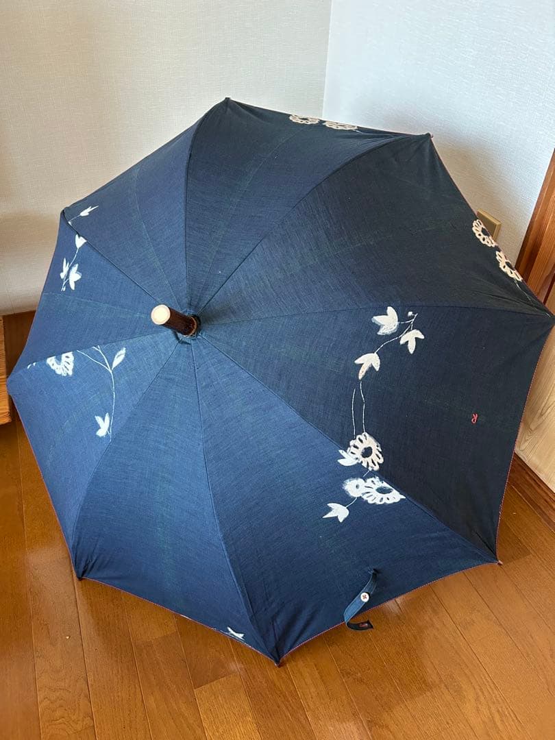 ＜45rpm＞インディゴ 花柄 日傘 非売品 入手困難品