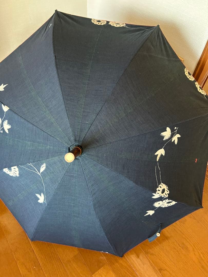 ＜45rpm＞インディゴ 花柄 日傘 非売品 入手困難品