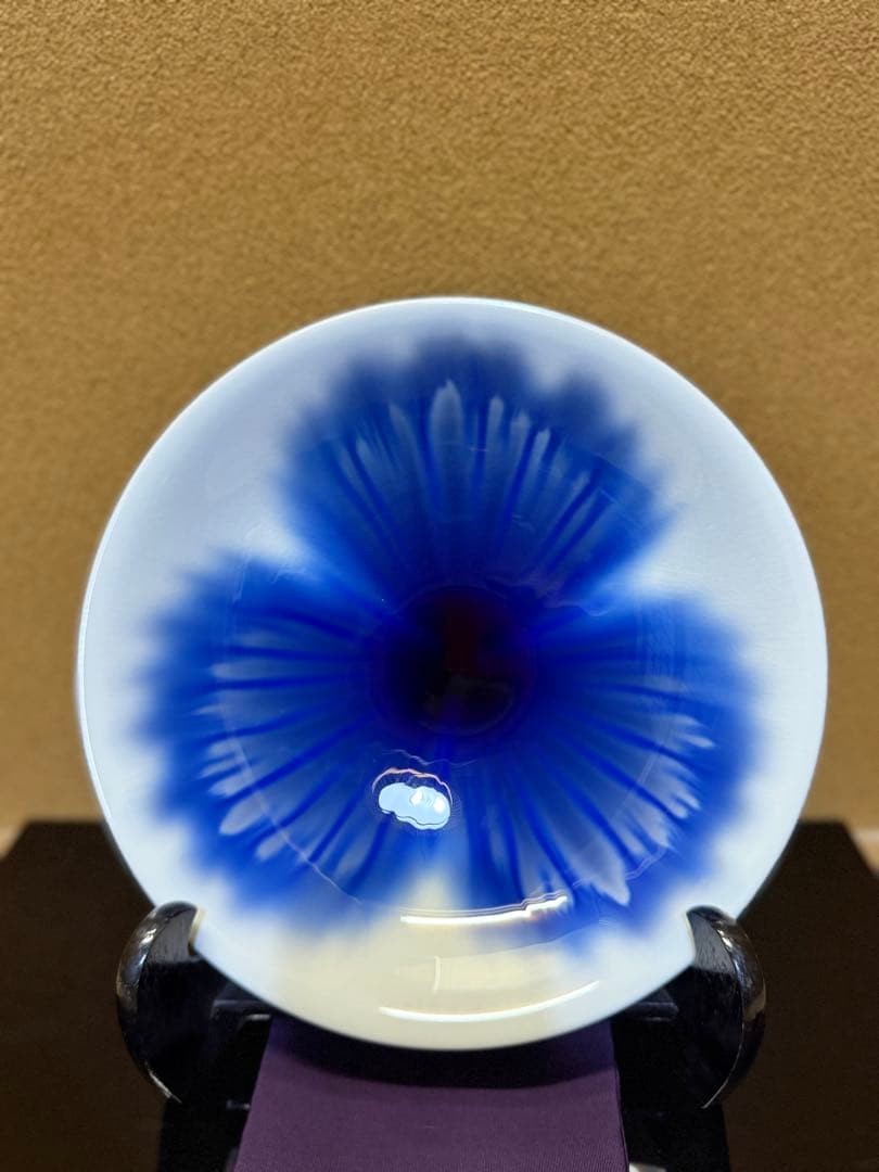 なみへい様　四代徳田八十吉　彩釉　鉢　　盃３点　共箱　九谷焼