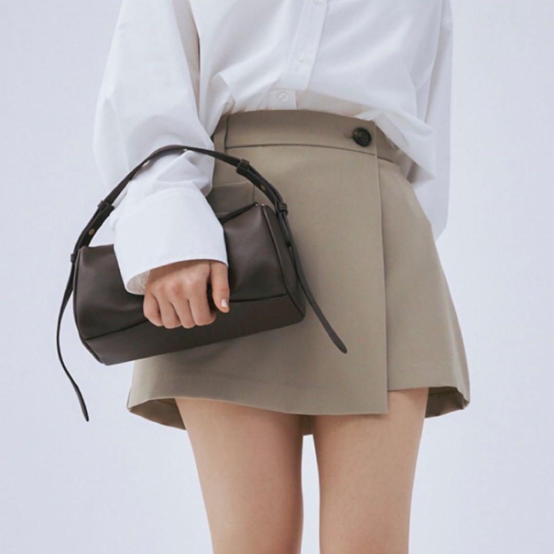 美品 eimy istoire ラップミニスカート キュロット黒 ブラック S