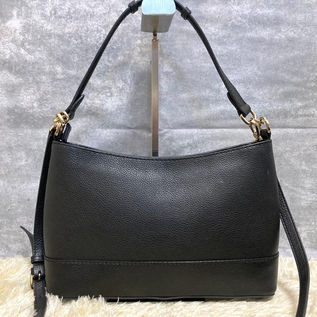 【美品】FURLA フルラ ハーパー ショルダーバッグ レザー ブラック ハンド