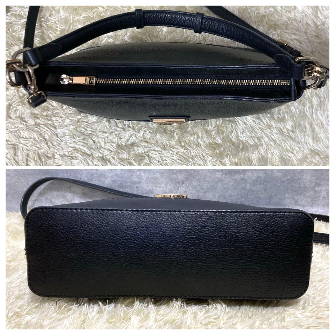 【美品】FURLA フルラ ハーパー ショルダーバッグ レザー ブラック ハンド