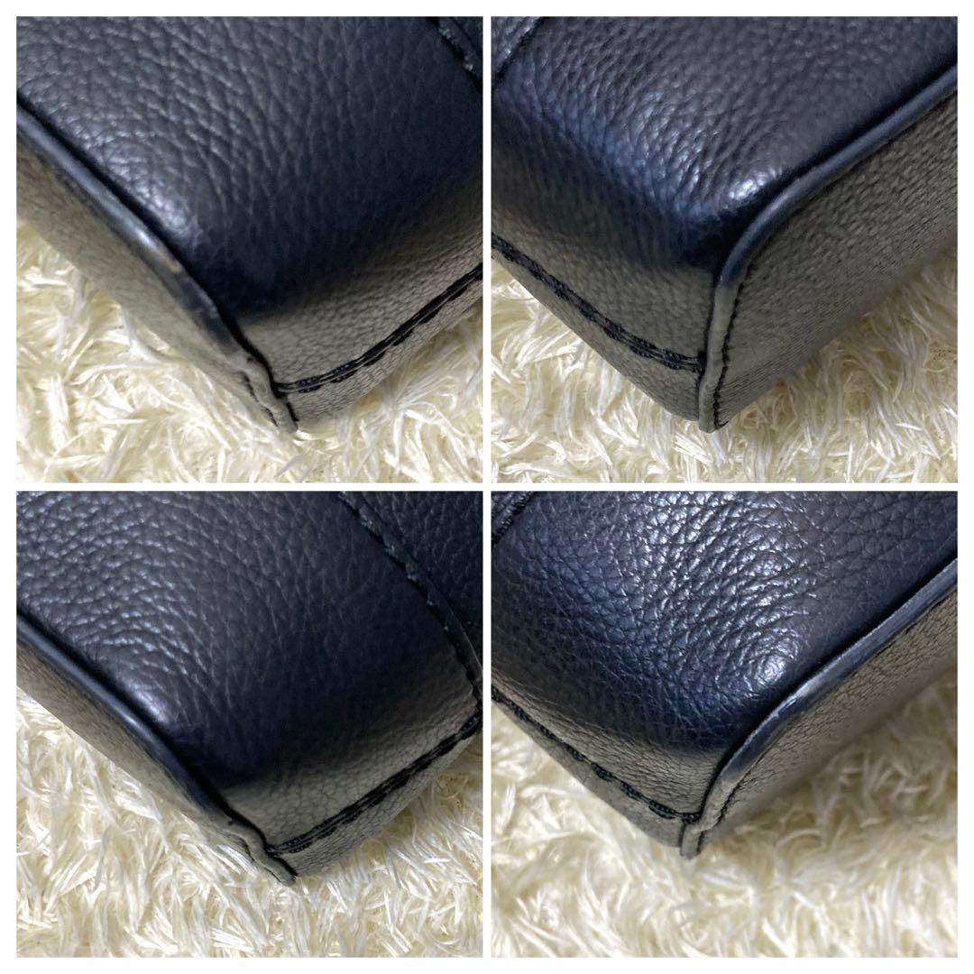 【美品】FURLA フルラ ハーパー ショルダーバッグ レザー ブラック ハンド