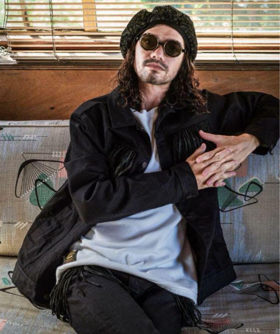 新品未使用 glamb グラム デニムジャケット フリンジ ブラック レザー