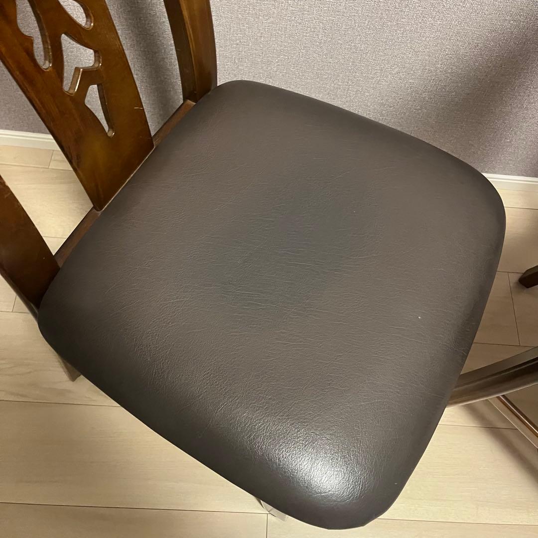 カリモク家具　透かし彫り　ダイニングチェア コロニアル 天然木　２脚セット　②