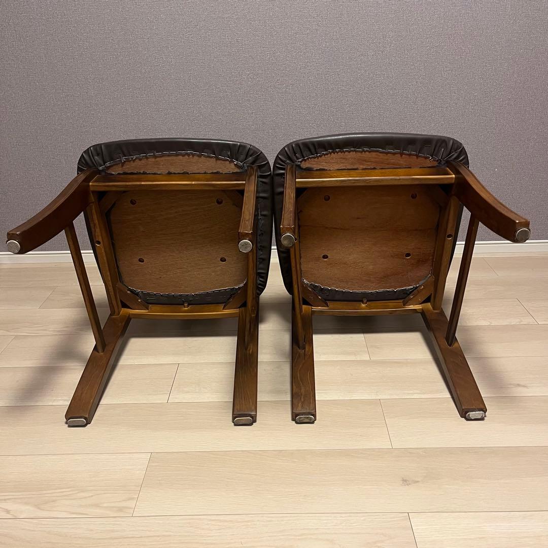 カリモク家具　透かし彫り　ダイニングチェア コロニアル 天然木　２脚セット　②