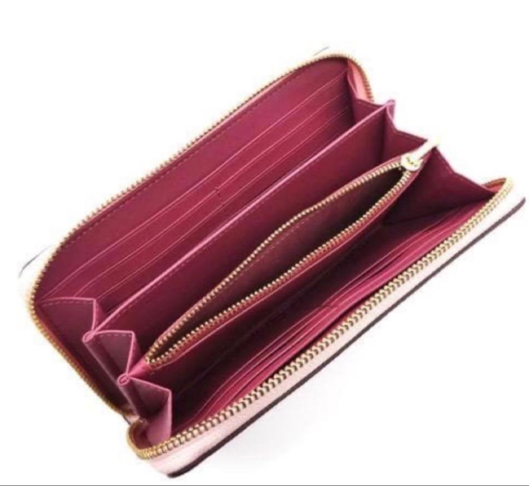 COACH コーチシグネチャーレザーラウンドファスナー長財布