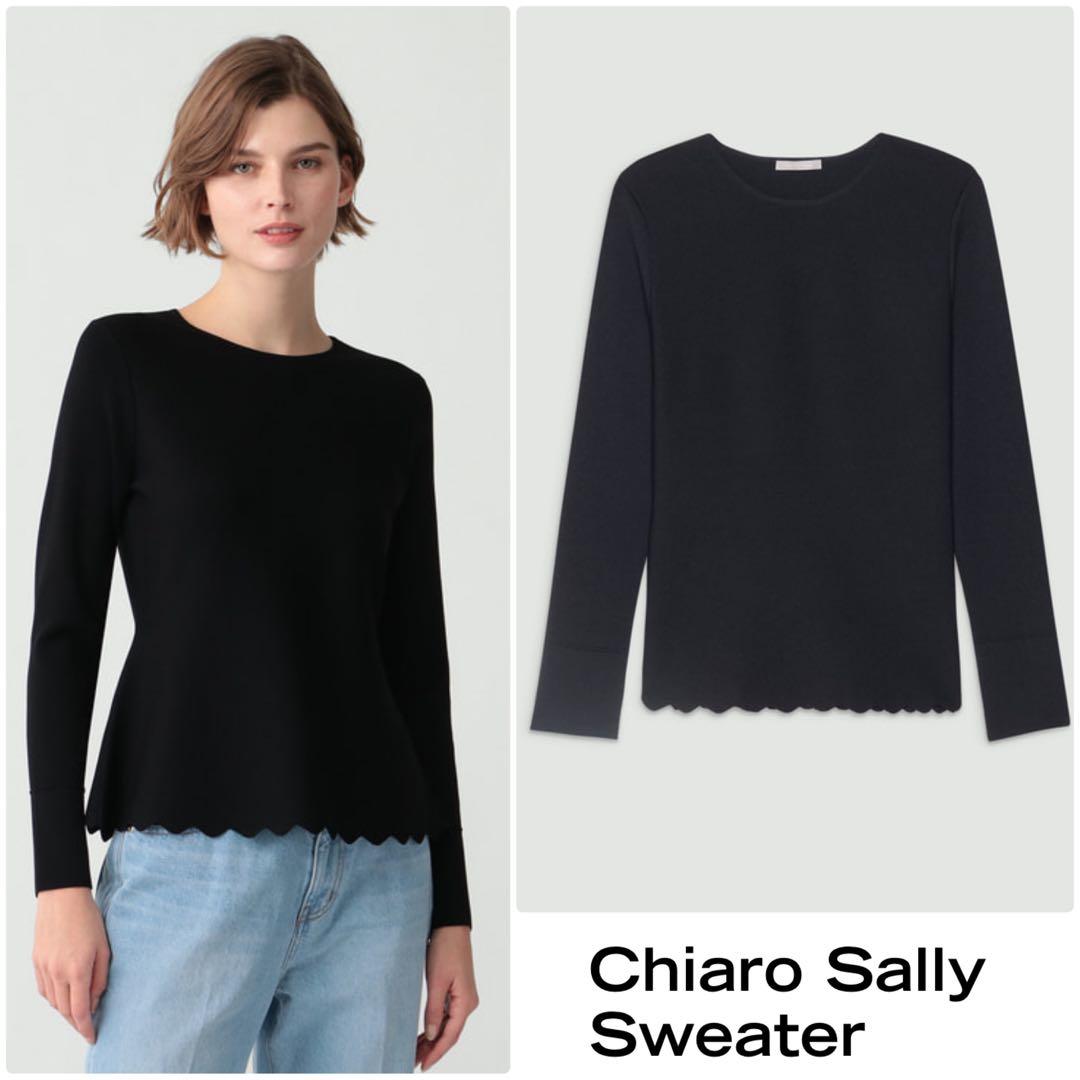 theory luxe 25SS Chiaro Sally ペプラムニット　黒