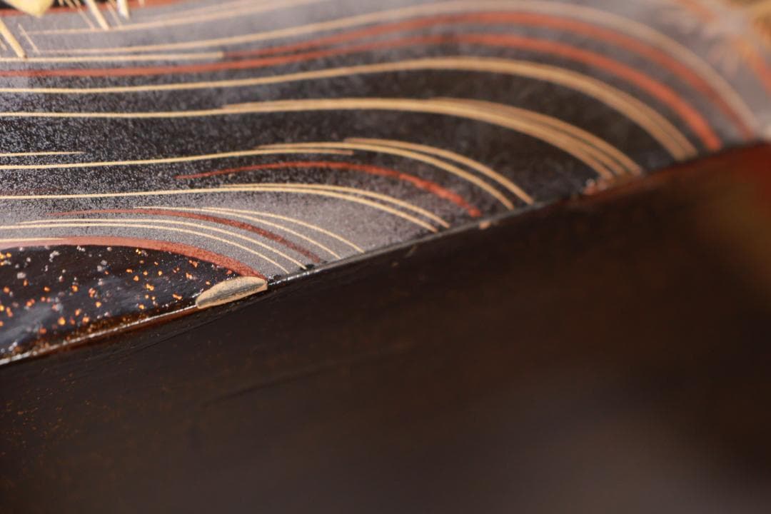 Saku BJ070 時代輪島塗　明治期　流水金蒔絵　本硬地　五段重　重箱