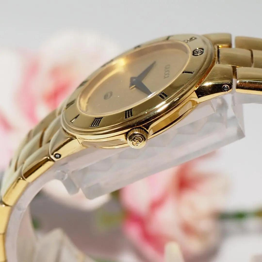 美品 グッチ GUCCI 3300L ローマン ゴールド文字盤 腕時計 F691