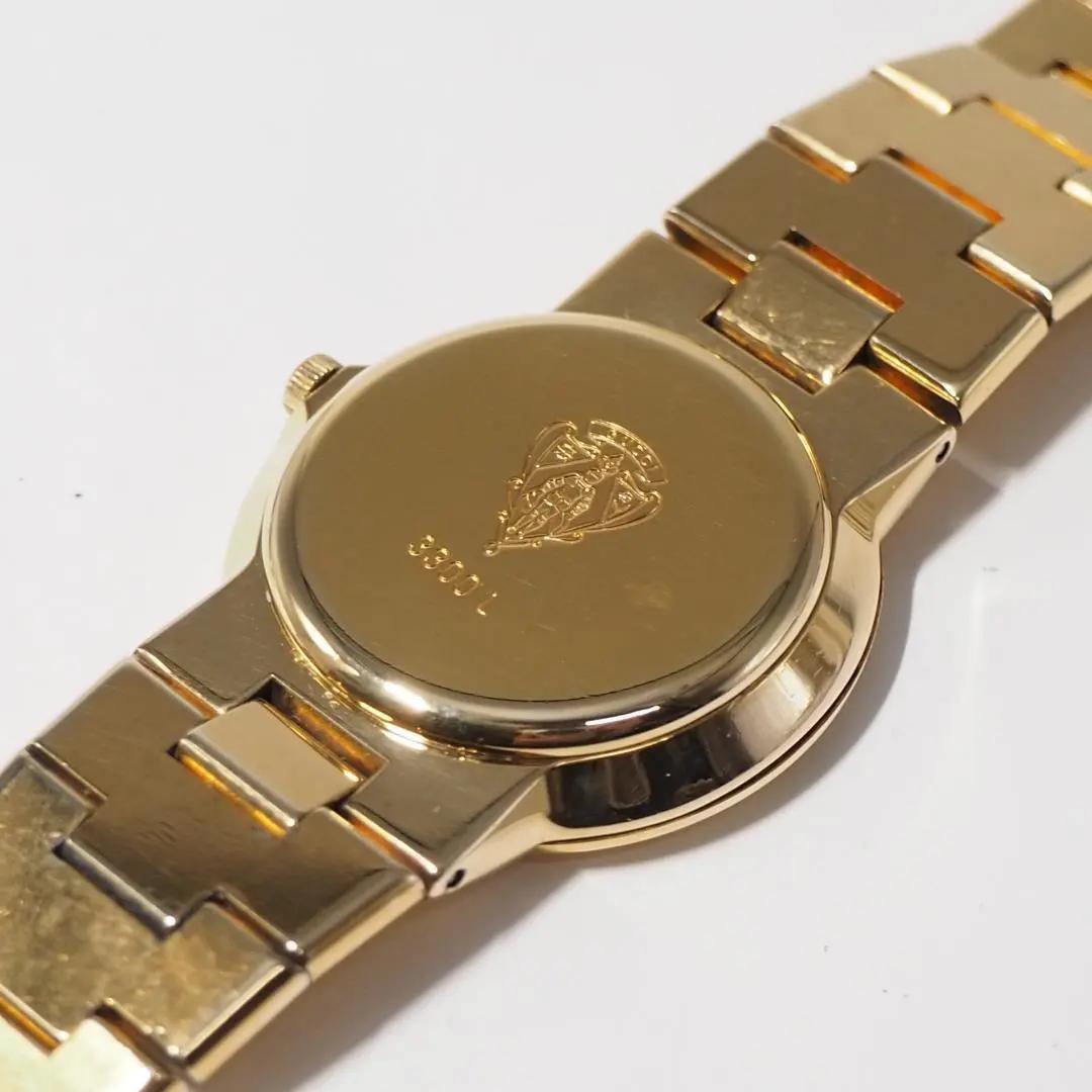 美品 グッチ GUCCI 3300L ローマン ゴールド文字盤 腕時計 F691
