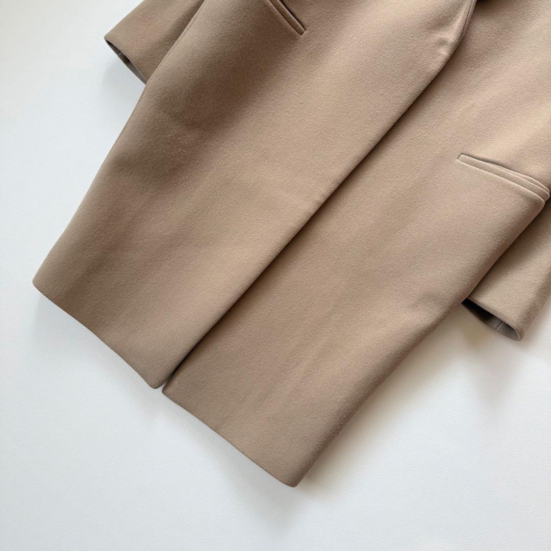 希少✨エンフォルド　カシミヤ混 メルトンチェスターコート　コクーン　ベージュ　M