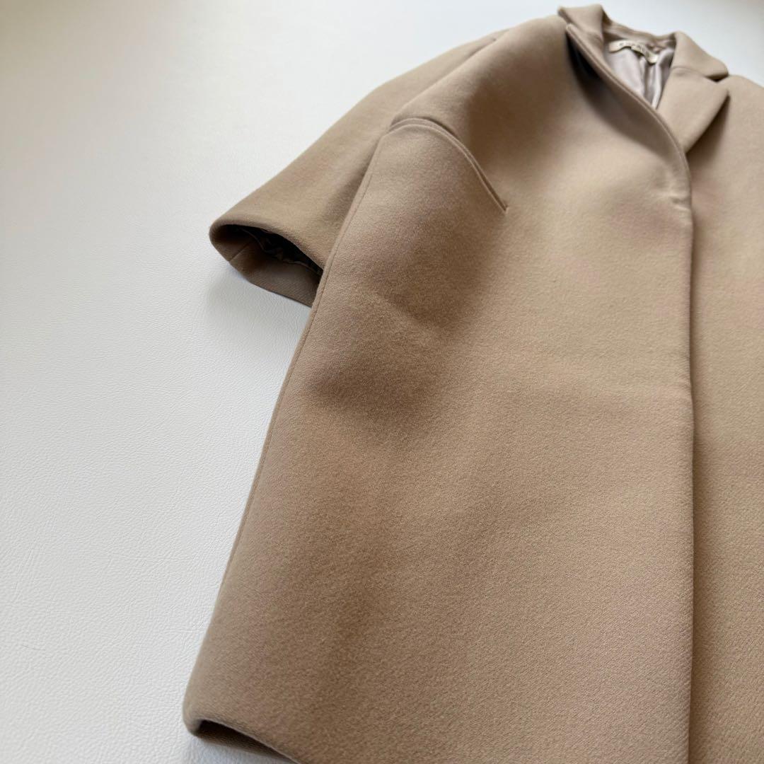 希少✨エンフォルド　カシミヤ混 メルトンチェスターコート　コクーン　ベージュ　M