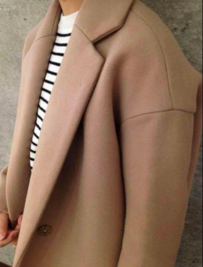 希少✨エンフォルド　カシミヤ混 メルトンチェスターコート　コクーン　ベージュ　M