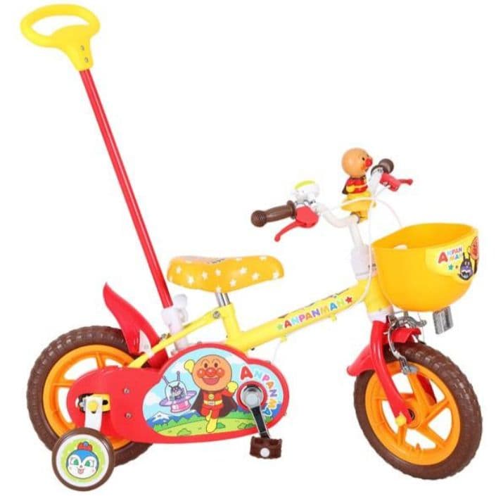 エアトス直接引き取りアンパンマン12インチ手押し舵つきハンドル幼児用自転車