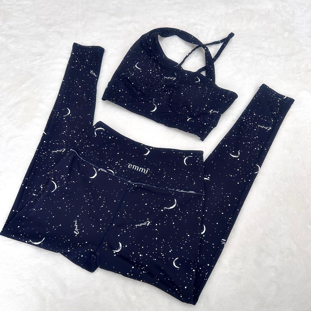 emmi yoga エミヨガ 月 moon ヨガウェア　セットアップ 上下 ０