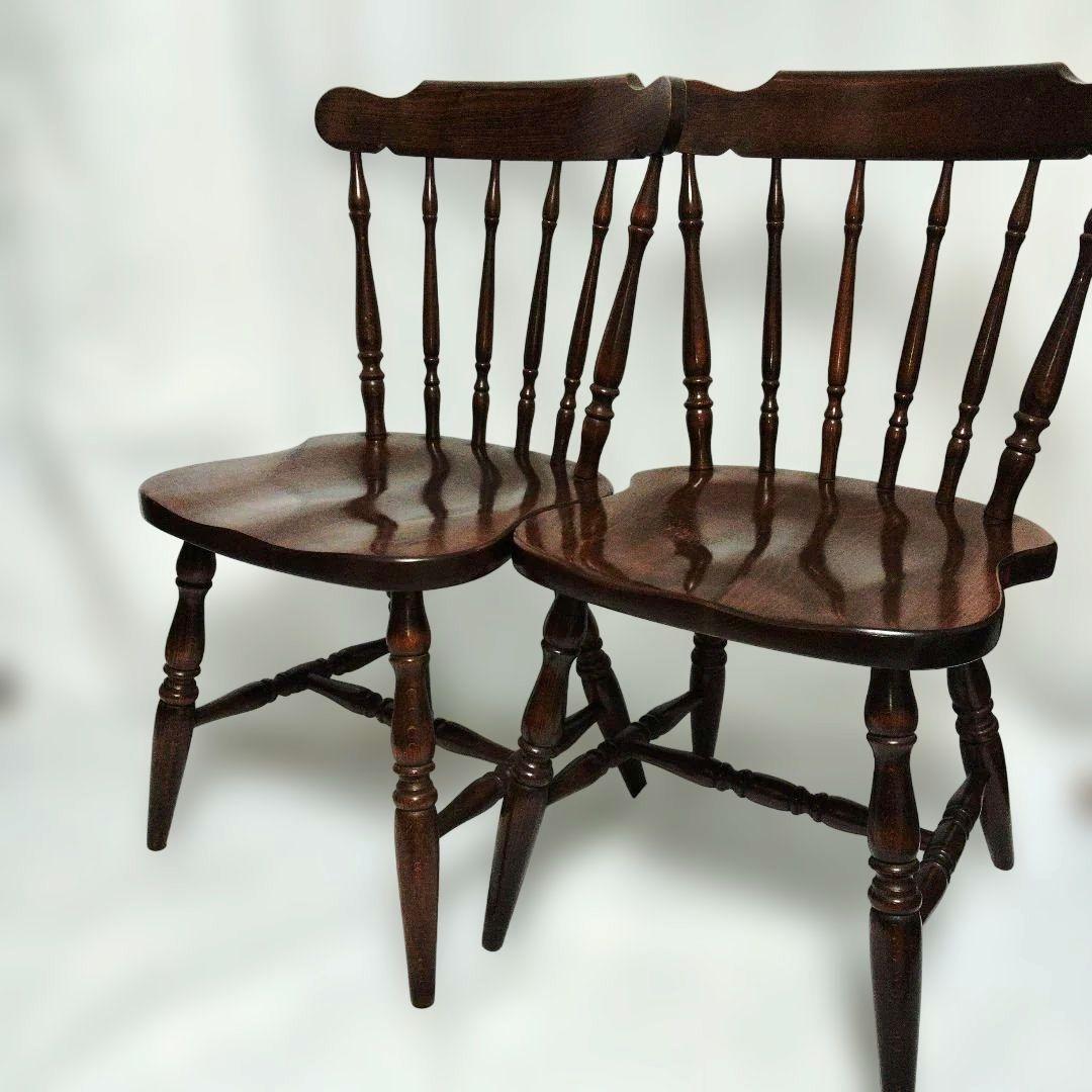 アンティーク　飛騨産業　 ウィンザーチェア　キツツキマーク　2脚セット