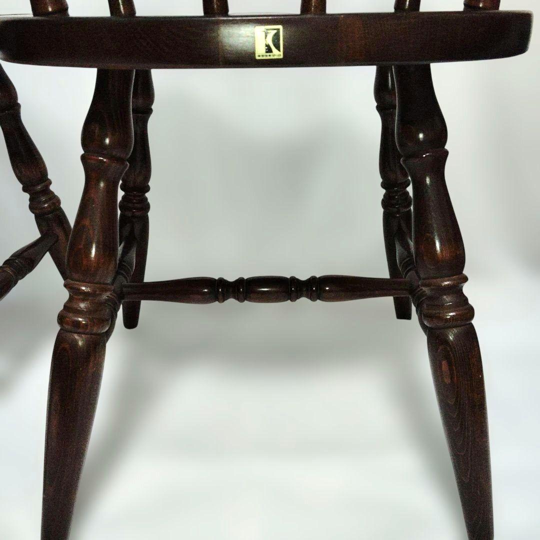 アンティーク　飛騨産業　 ウィンザーチェア　キツツキマーク　2脚セット