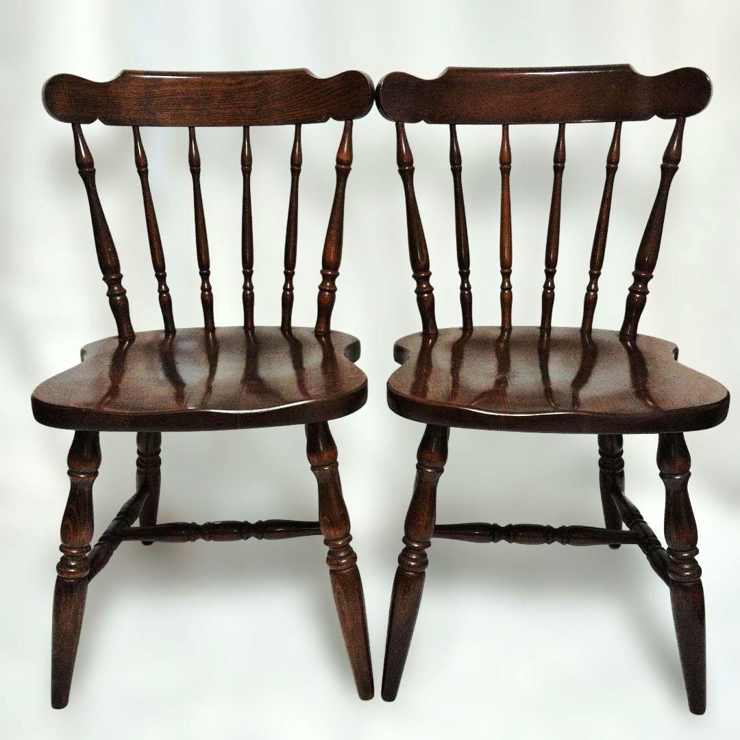 アンティーク　飛騨産業　 ウィンザーチェア　キツツキマーク　2脚セット