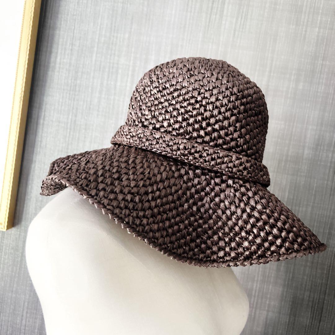 美品　VALENTINO ヴァレンティノ 帽子　ストロー　ハット　ロゴ