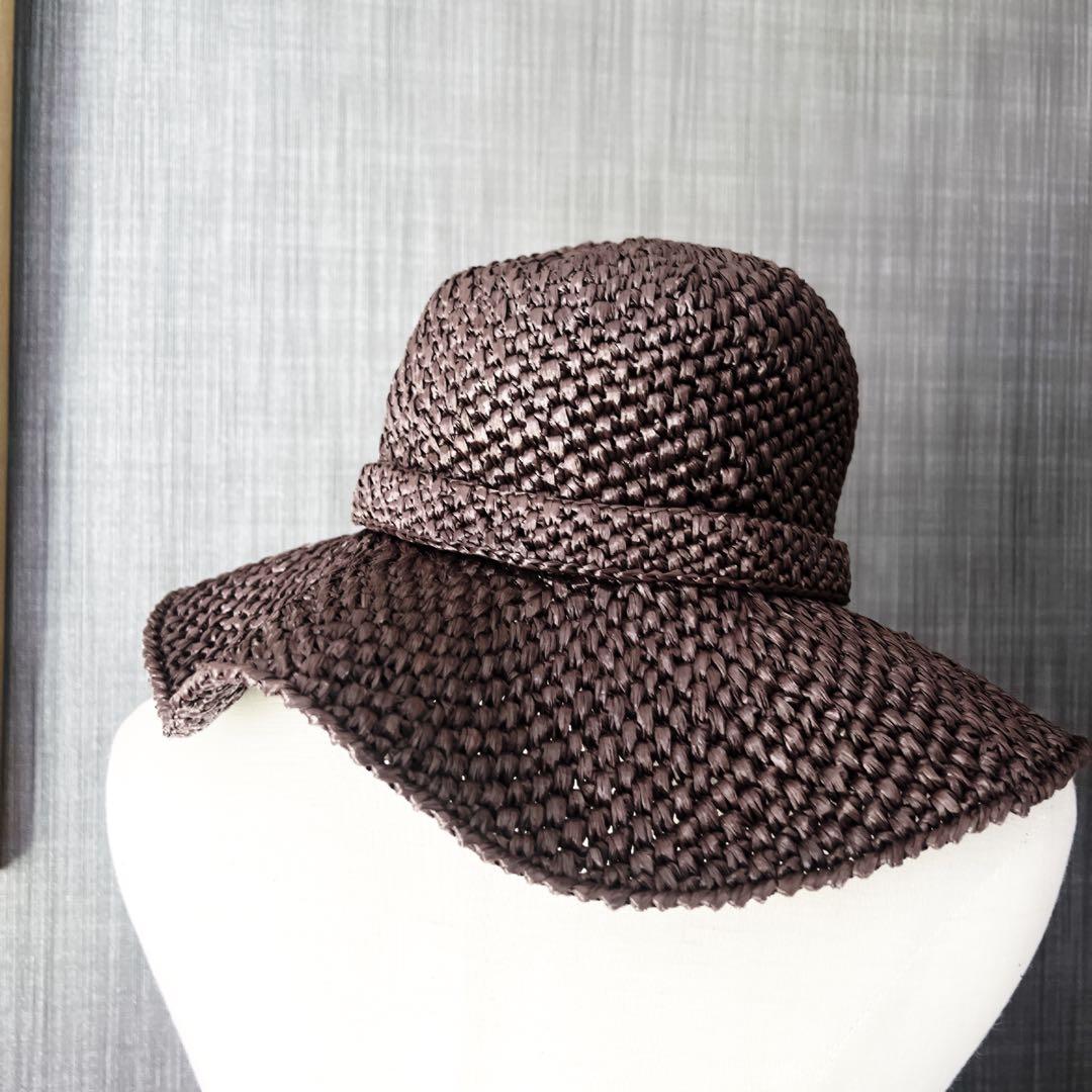 美品　VALENTINO ヴァレンティノ 帽子　ストロー　ハット　ロゴ