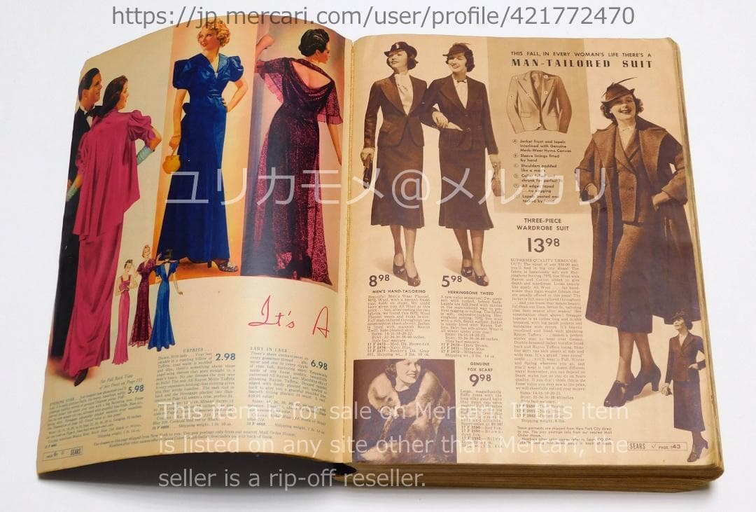 【ヴィンテージ】シアーズ・ローバック カタログ 1937-38年秋冬号
