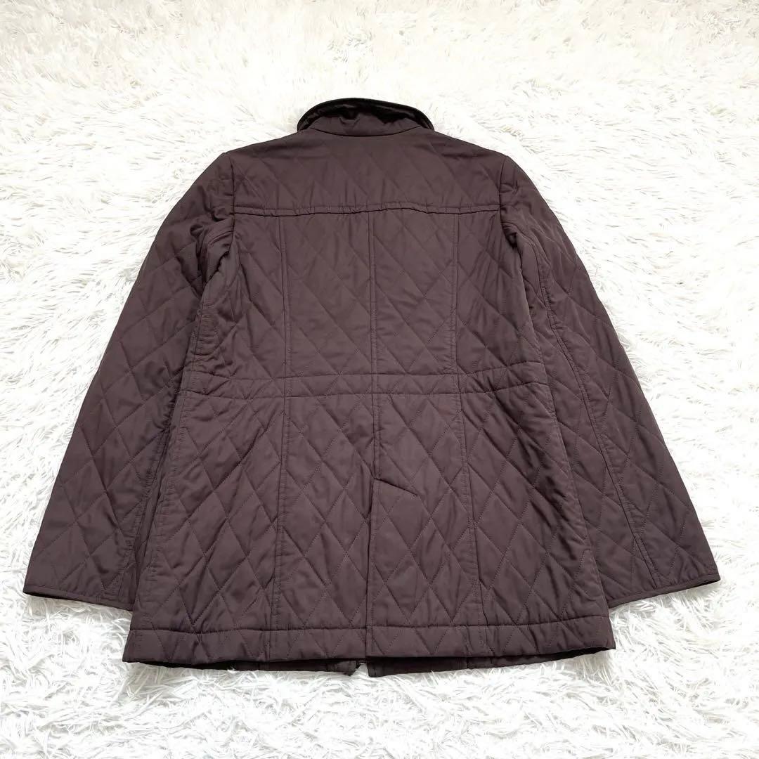 ノバチェック✨バーバリーロンドン キルティングジャケットL ブラウン ロゴボタン