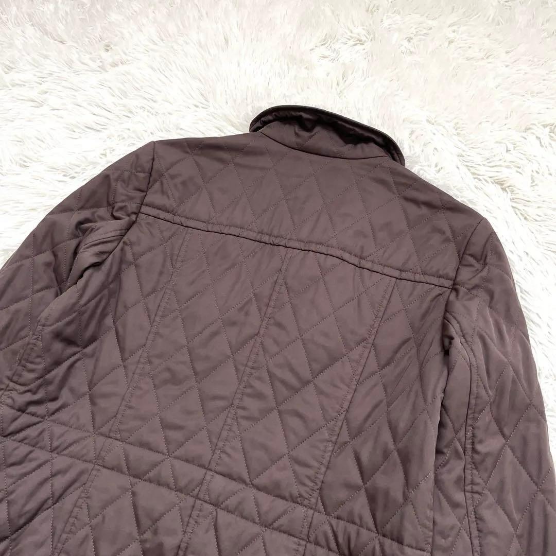 ノバチェック✨バーバリーロンドン キルティングジャケットL ブラウン ロゴボタン