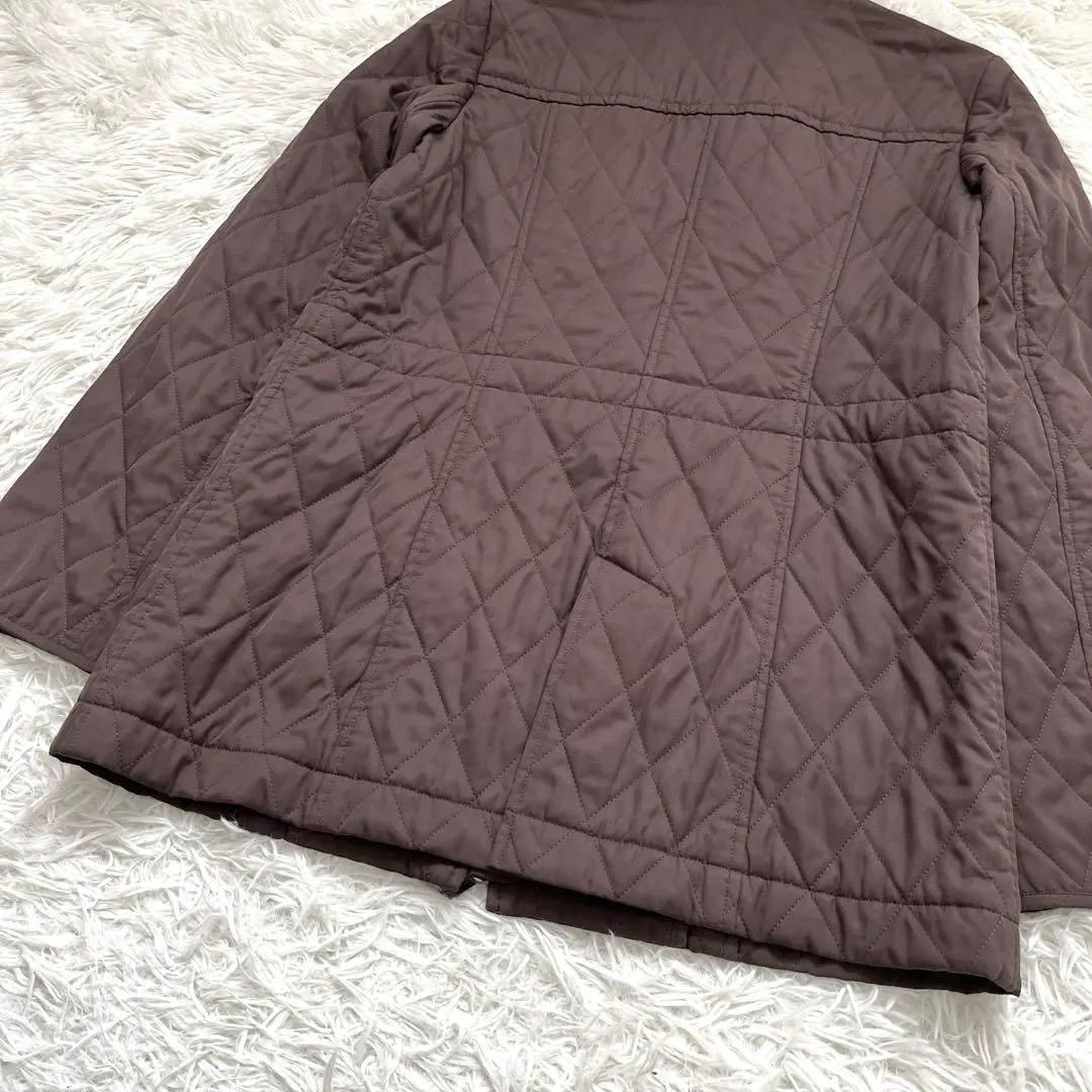 ノバチェック✨バーバリーロンドン キルティングジャケットL ブラウン ロゴボタン