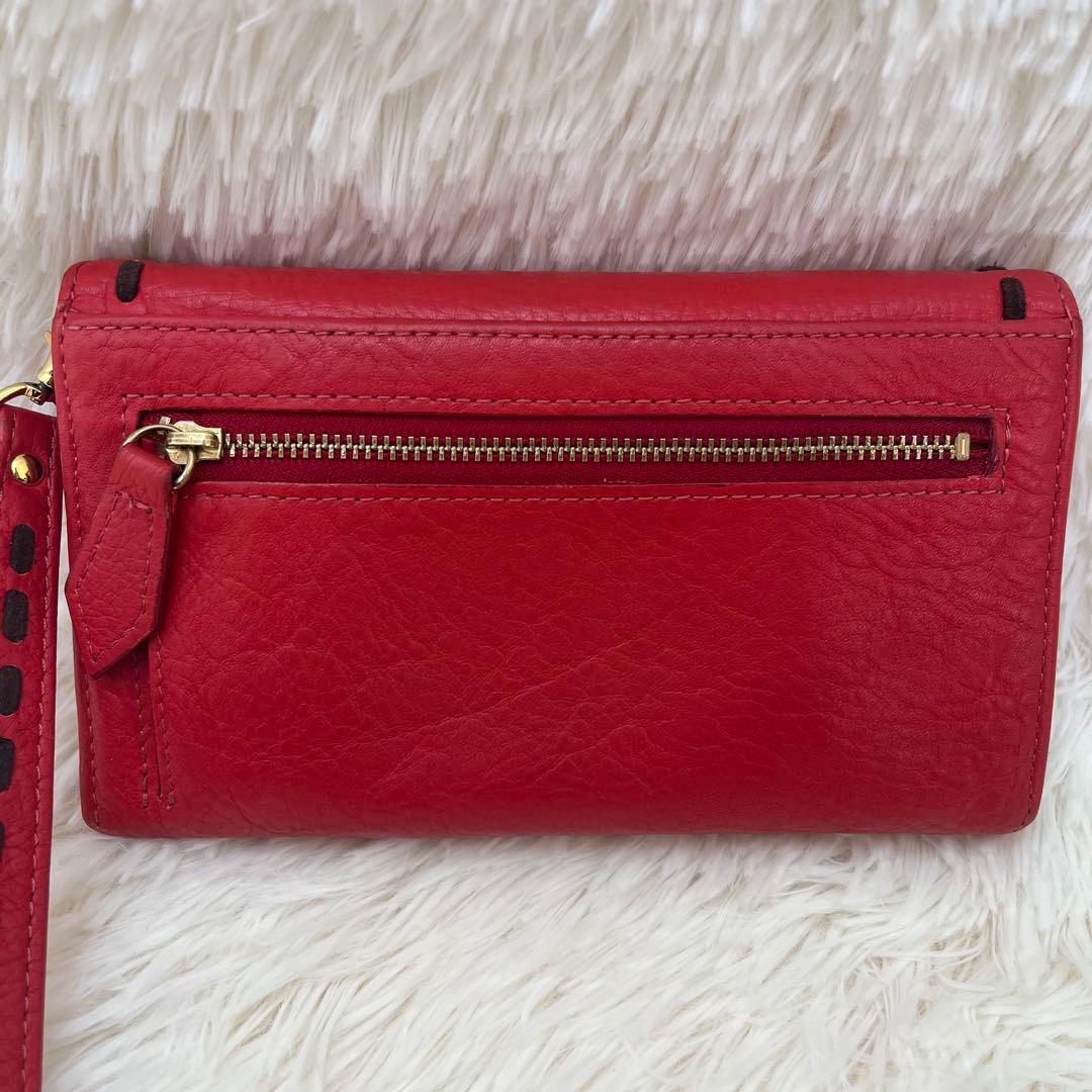 Vivienne Westwood 赤 パンチングレザー 本革 長財布