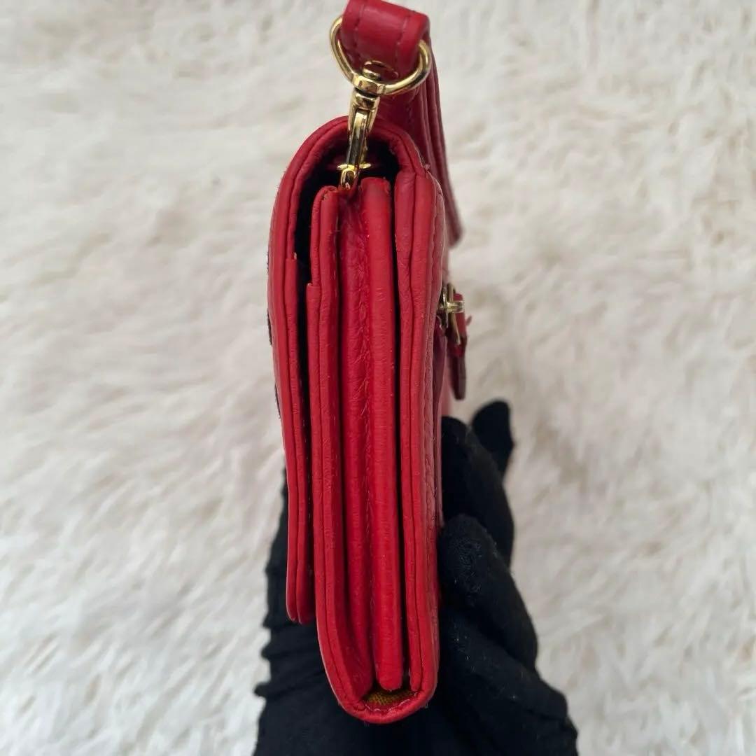 Vivienne Westwood 赤 パンチングレザー 本革 長財布