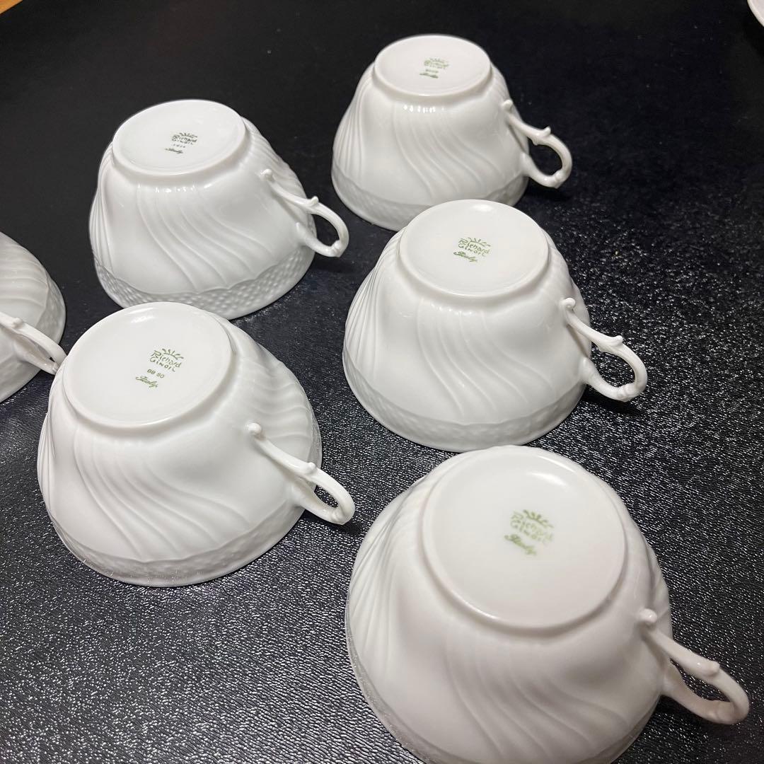 リチャードジノリ　ベッキオホワイト　カップ&ソーサー　6客セット