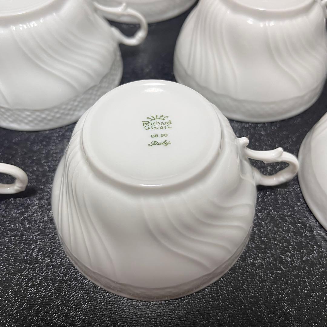 リチャードジノリ　ベッキオホワイト　カップ&ソーサー　6客セット