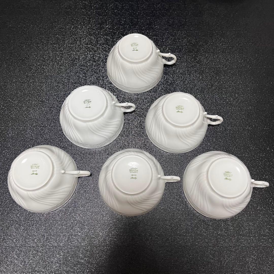 リチャードジノリ　ベッキオホワイト　カップ&ソーサー　6客セット